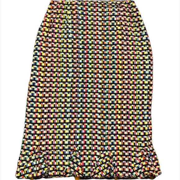 Classic Harold's PENCIL Skirt SIZE 2 Brilliant Colors & Style! 100% Rayon - Picture 1 of 5